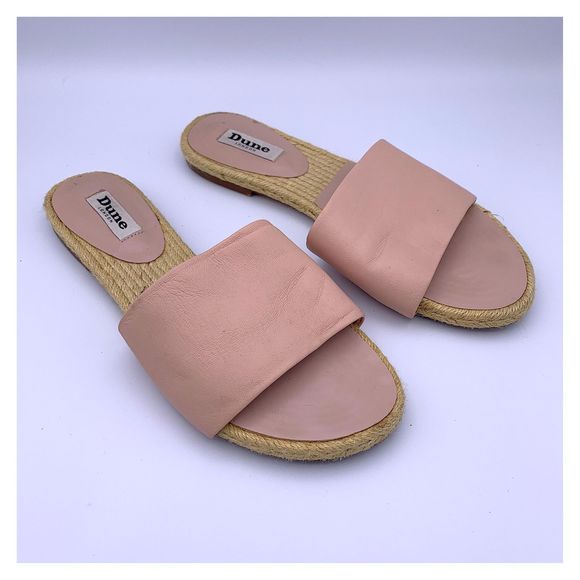 Dune Shoes Dune Blush Pink Leather Slide Espadrille Sandals Poshmark